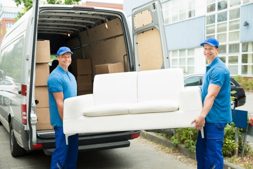 Student removals in Wembley with packed boxes ready for transport