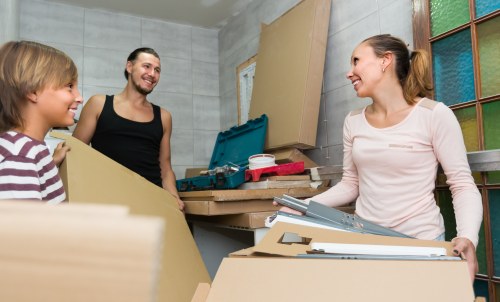 Packed student boxes and essentials prepared for moving day in Wembley