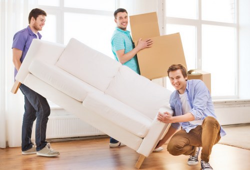 Professional movers handling a Wembley flat relocation