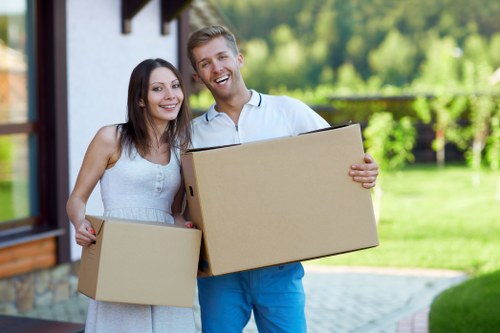 Packed boxes ready for flat removals in Wembley