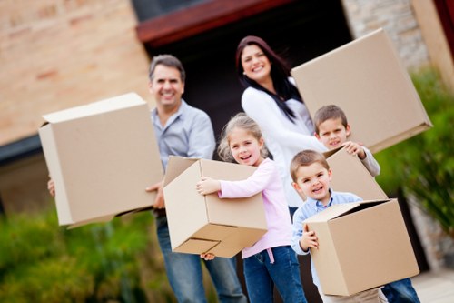 Staff organizing a commercial move in Wembley workplace