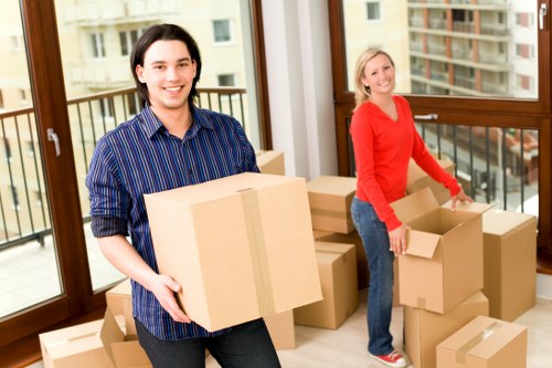 Organised self storage in Wembley with boxed belongings